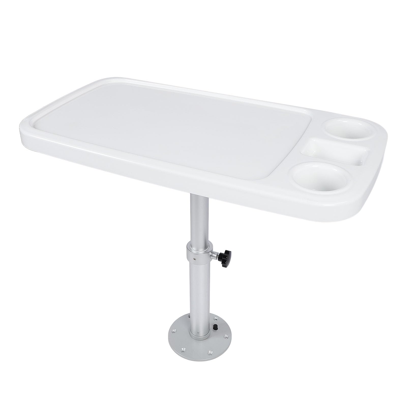 Ldafava Table De Camping-Car à Hauteur Réglable, Table De Bateau, Table Marine, Ensemble De Base Amovible Avec 2 Porte-gobelets Pour Caravane, Yacht, Ponton, Pieds En Alliage D'aluminium