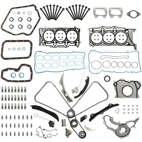 3.6 Pentastar Timing Chain Kit w/Rocker Arms Valve Lifters & Head Gasket Set Fit for Chrysler Jeep Dodge Ram 1500 3.6L 2011-2016 5184352AF 5184355AF HS26541PT