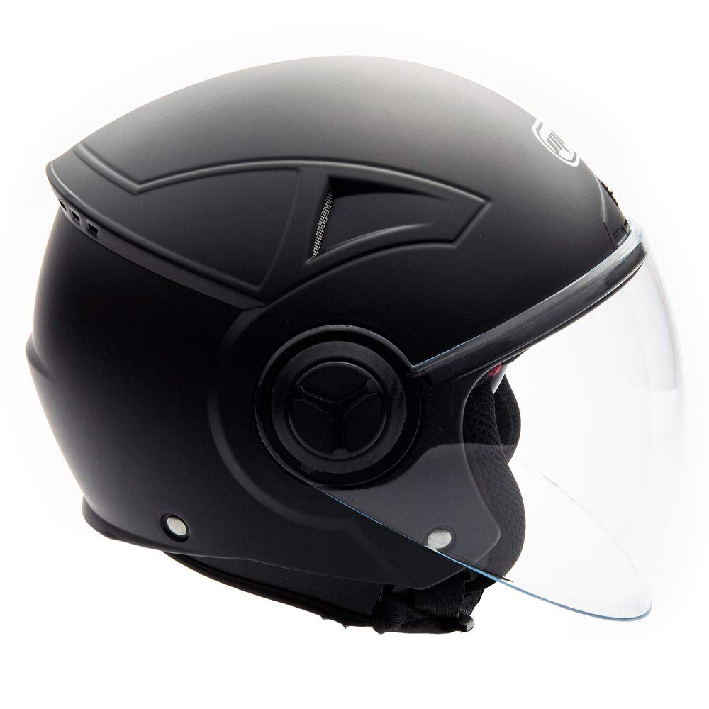 MMG Adult Open Face Motorcycle Helmet, Scooter/Moped, Matte Black, Large