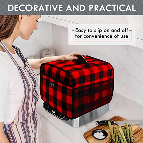 Image of BAGSPRITE Dust Cover Compatible with Ninja Foodi Air Fryer, Foodi Grill (AG301, AG302, AG400), Appliance Cover with Pockets for Ninja Accessories, Buffalo Check