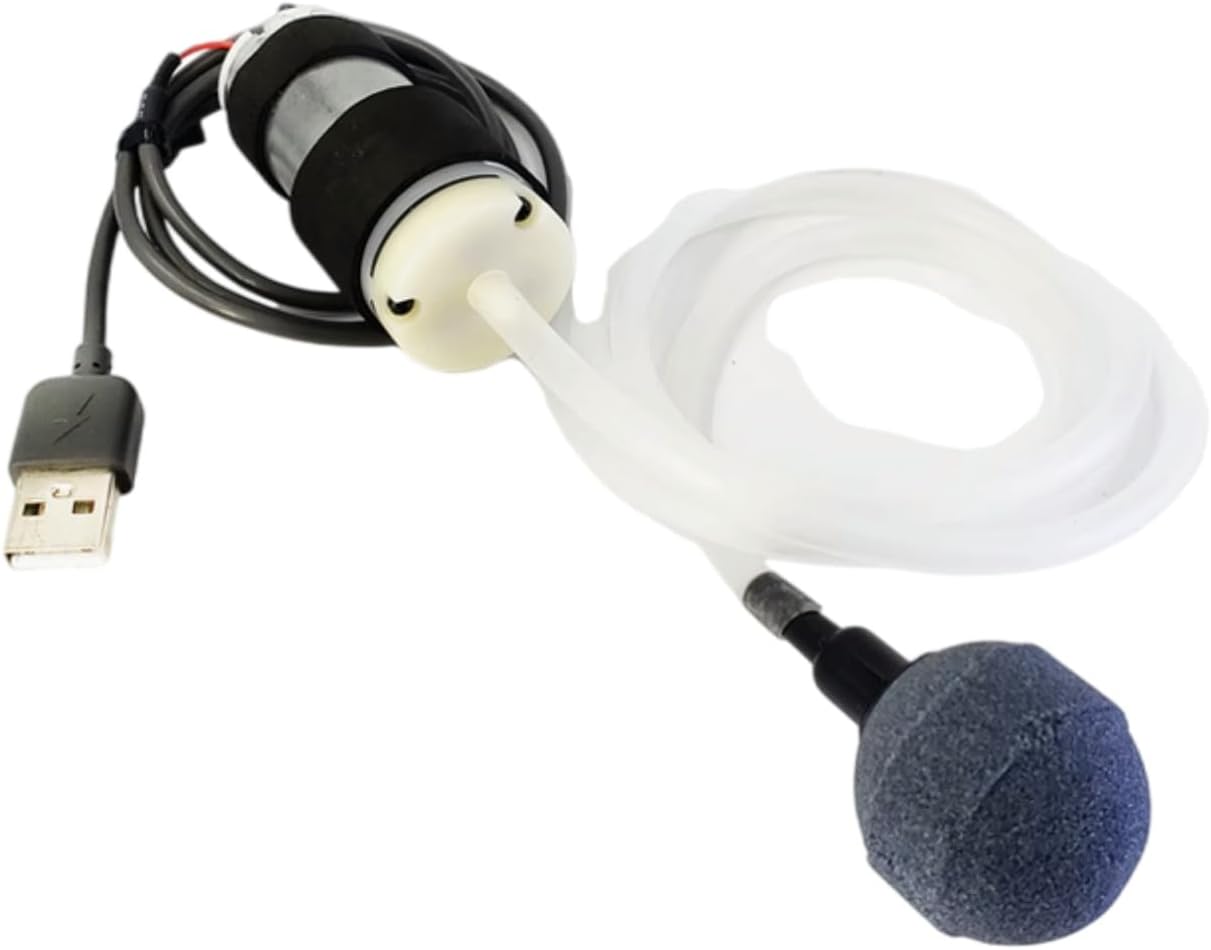CONQUERALL Portable USB port DC 6V 370 air pump outlet stone hose set for fish tank, aquarium, oxygenation tank