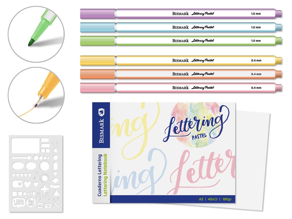 CAJA DISCOVER BOX SET LETTERING PAPELERIA PASTEL Bismark