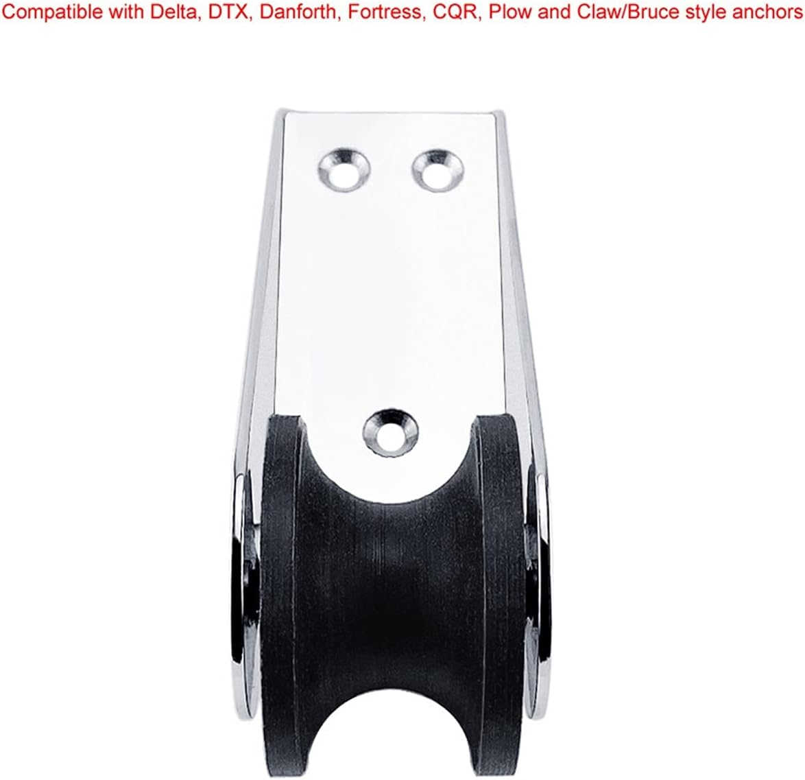 Mirror Marine Grade Stainless Steel 316 Boat Bow Anchor Roller Bracket Yacht Lift Roller with Rubber Wheel for Fixed Anchor