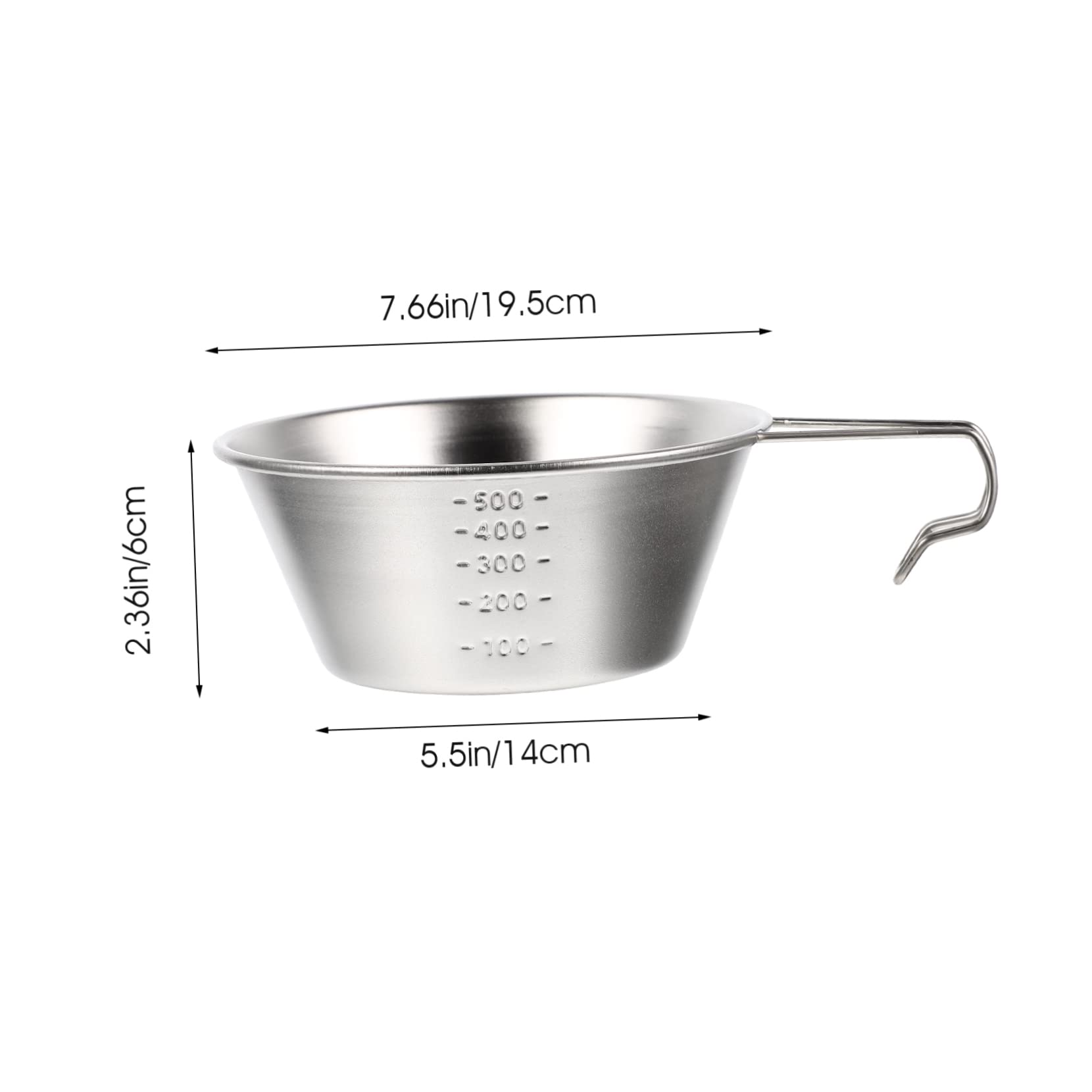 Happyyami Camping Collapsible Bowl Stainless Steel Outdoor Bowl with Scale Portable Serving Compact for Travel