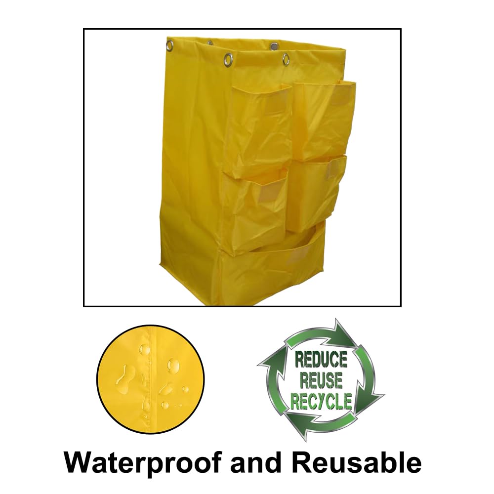 Borsa di ricambio per carrello di pulizie, grande capacità, per pulizia e pulizia delle pulizie, borsa per la pulizia del carrello e carrello per la pulizia