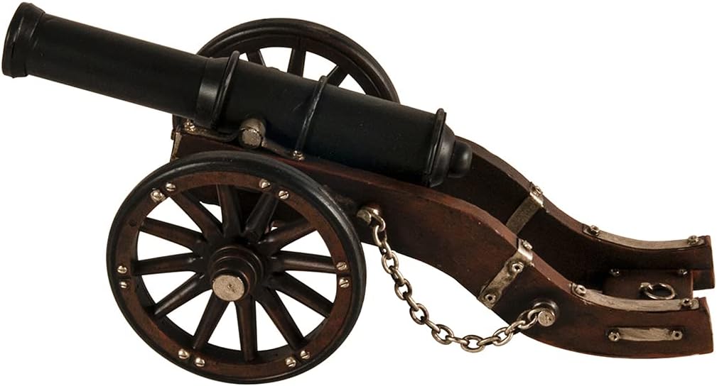 Old Modern Handicrafts Louis XIV Cannon Model - Made from Iron - A Regal Tribute to History - 11 x 5.5 x 3 Inches