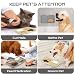 BASVII Leckmatte Hund, 25x15 cm, 2 Stück Schleckmatte Hund mit Silikonspatel und Bürste, Slow Feeder Hunde Leckmatte, Schleckmatte Katze für Baden, Fellpflege (Beige + Grau)