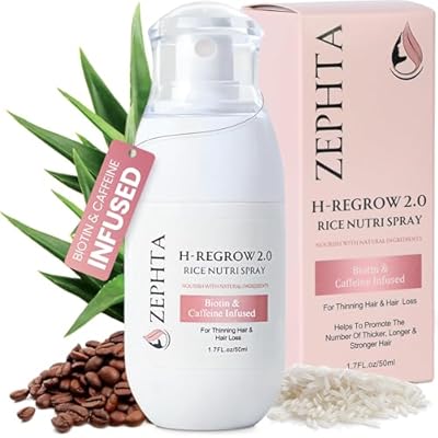 H-Regrow Hair Growth Spray With Rice Water, Biotin, Aloe Vera, Caffeine, and Ginger Hair Growth Product for Men and Women For Thinning Scalp