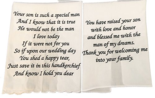 Mother and Father of The Groom Wedding Handkerchief Set