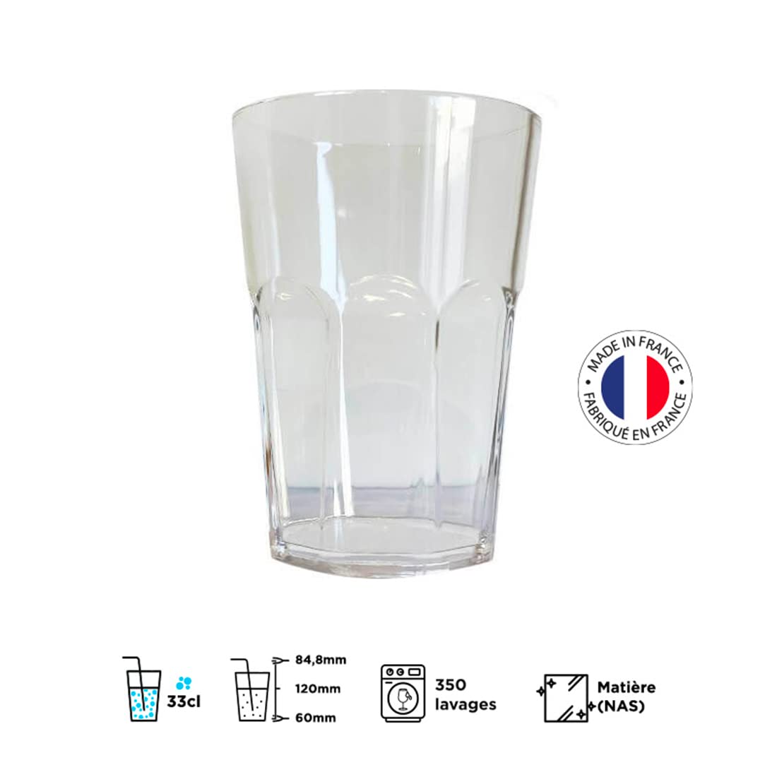 Verres à Cocktail Mojito Incassables Sparklers Club - Lot De 6 - 33cl SAN Made In France
