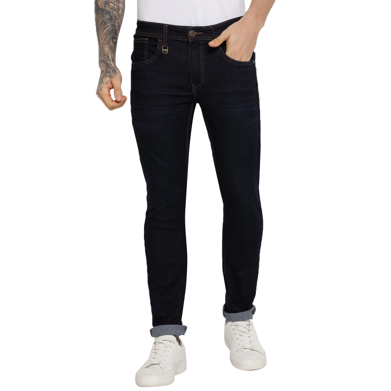 Men’s Dark Blue Denim Jeans | Cotton | Regular Fit | Casual Wear | JNS 02 (O-8560161)