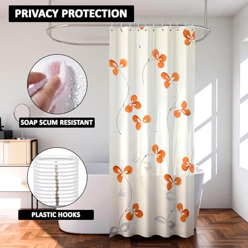 Image of Kuber Industries (Pack of 4) Shower Curtain | 7 Feet | PVC Waterproof Window Curtain | Bathroom Shower Curtain | AC Curtains | Curtains for Bathtub | 8 Rings Curtain | Painting | Cream