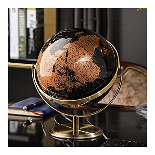 ZANZAN Globe terrestre 5,5 Pouces Diamètre Terre Globe Mer Noire Mer Vintage Mondial Globe Antique Decoratif De Bureau Géographique Rotation Tour Globe terrestre Deco (Color : 8.9in Large)