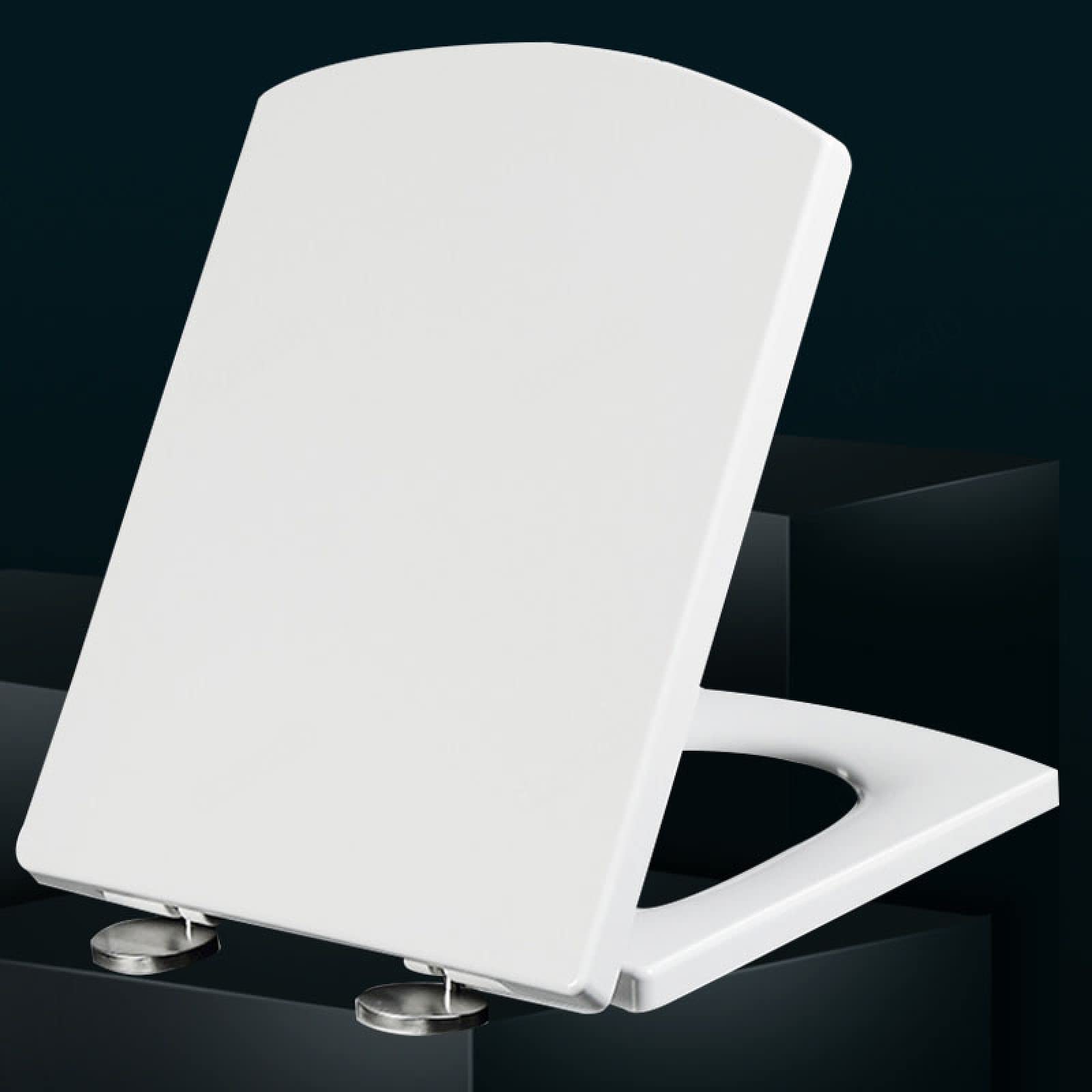 Abattant WC fermeture en douceur et charnières réglables blanc