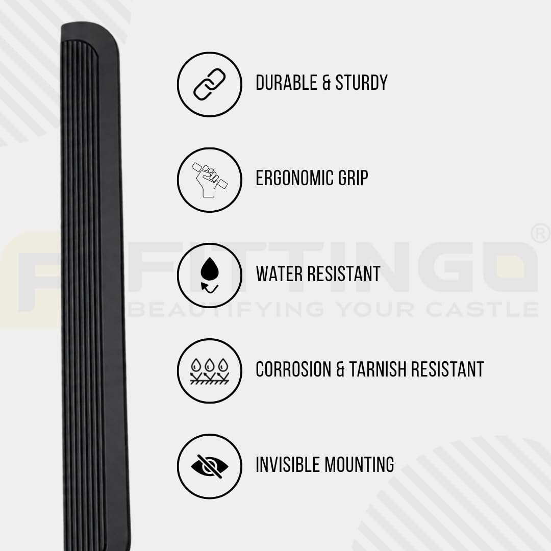 VEZEL 600mm Aluminium Wardrobe Handle, Silk Black, Pack 2 — Amazon image 4