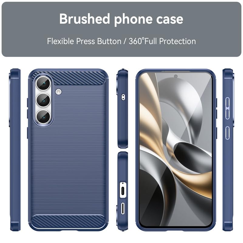 Image of Hybrid Carbon Fiber Back Case for Samsung Galaxy S25 FE (Blue)