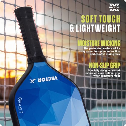 Image of Vector X Beast 13 MM Pickle Bat, Lightweight Fibre Glass Material, PP Honeycomb Core Material Paddle Low Edge Guard, Durable