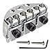 Jili Online 42mm Electric Guitar Bridge String Locking Lock Nut Suspension Type Headless with Screw Wrench Kit Instrument Replacement - Silver