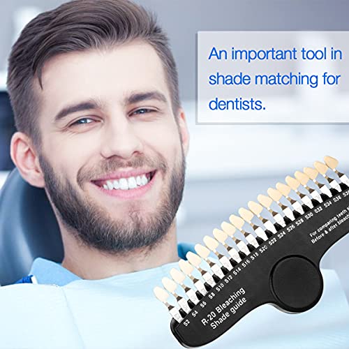 Annwah Dental Teeth Shade Guide, Professional Porcelain 3D R-20 Tooth Whitening Shade Chart With 20 Colors #TOP1