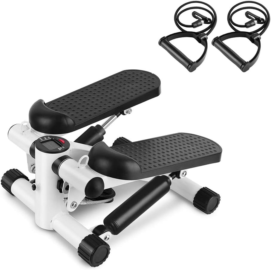 MAPPLE CREATION Mini Steppers for Exercise, Stair Steppers for Exercise at Home, Step Fitness Machine with Resistance Band and Calories Count, Home Office Workout Equipment