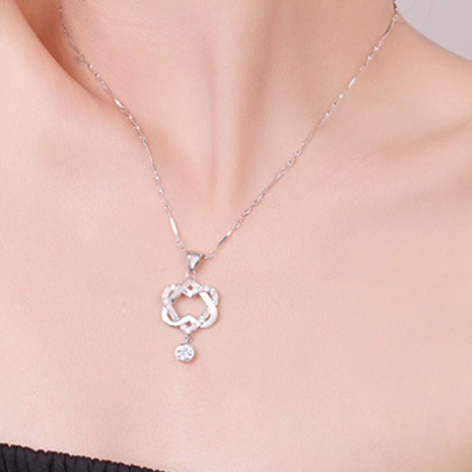 TABOJS Collana con Ciondolo da Donna 1 Pezzo Catena da Donna in Lega di Resina con Strass Moda e Set