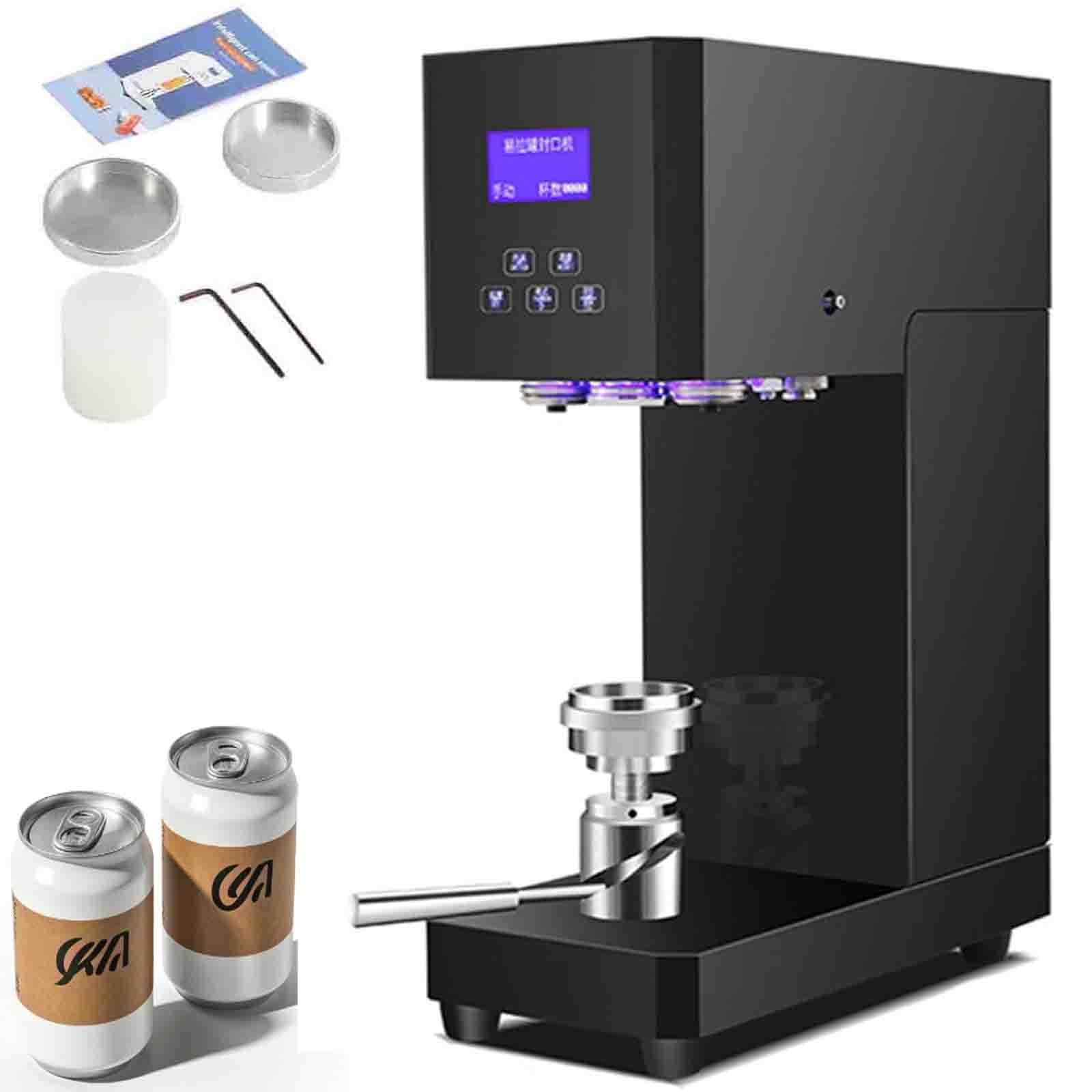 AYCDL Commercial Can Sealer Machine with LED Display for Fast Sealing of Aluminum Cans and Bottles in Cafes and Shops,B