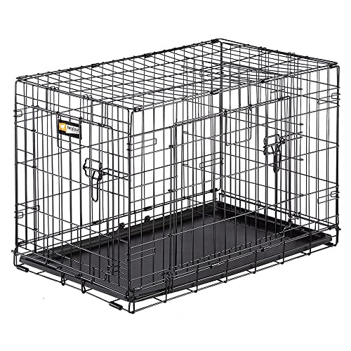 Ferplast Gabbia pieghevole per cani DOG-INN 75 Recinto per cuccioli, Trasportino in metallo, Separatore incluso, Porta doppia con chiusura di sicurezza, 77,4 x 48,5 x h 54,6 cm Nero