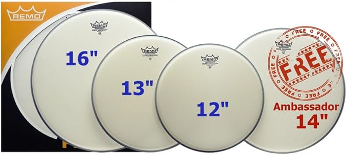 Remo Ambassador 4 Piezas Tom Pack 10 12 14 16 Pulgadas miniatura 5