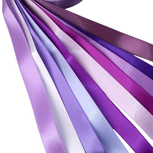 David angie Doppelseitiges Polyester-Satinband, lila, 16 mm x 2 Yard/Rolle insgesamt 20 Meter für Geschenkverpackungen, Schleifen (lila) Cover