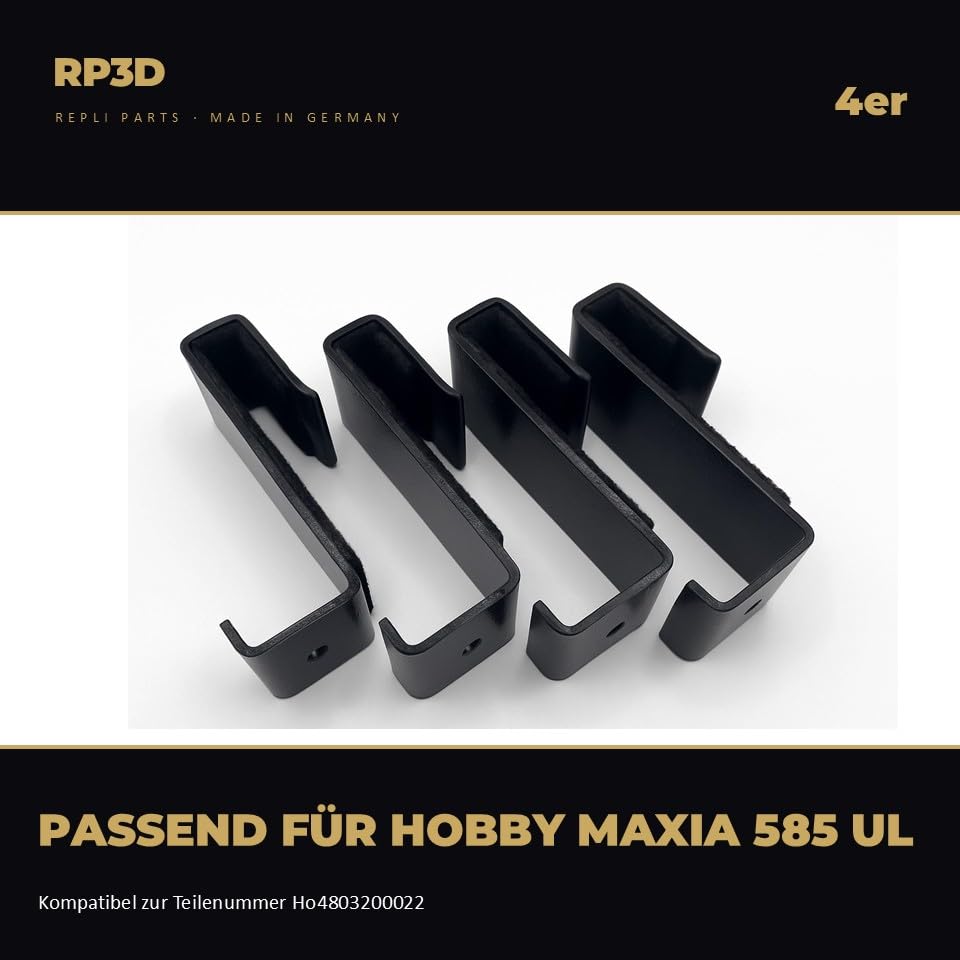 Generisch RP3D Metall Halterung für Bettverbreiterung passend für Hobby Maxia 585UL | 4er Set | Halterung aus pulverbeschichtetem Stahl für die Bettverbreiterung, 4er Set, gepolstert – Ersatz für Ho4803200022