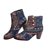 Vintage Ankle Boots For Women 2026,Boho Chunky Block...