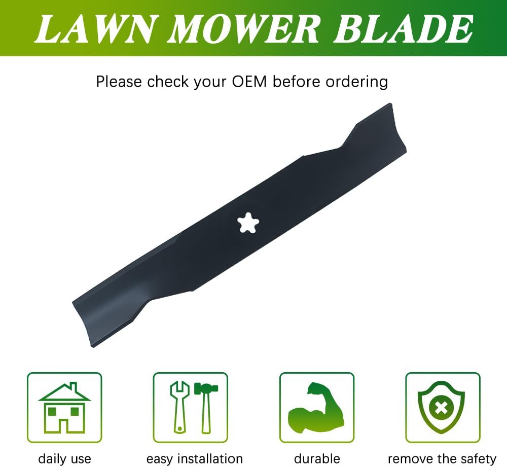 3PCS Z248F 48 Inch Mower Blades Compatibe with Hus qvarna YTH2348 YTH24V48 YTH2248B YTH23K48 Craftman Poulan with 48'' Deck Mower Blades with OE 173920 180054 PP24005 532180054
