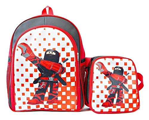 Mochila Roblox Skin Ninja Lancheira + Estojo Kit