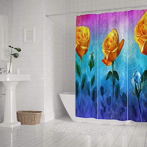 Rideau de douche en polyester 183x183 cm avec crochets en C CHEHONG