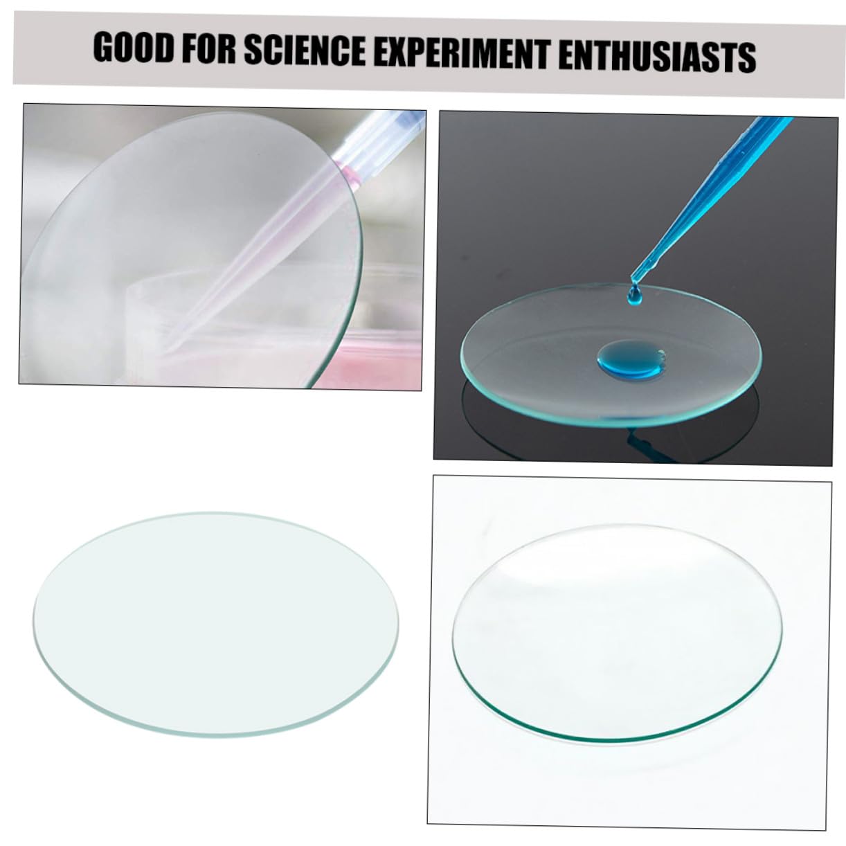 10 pezzi Vetro Trasparente Copri Becher Rotondi Resistente Alte Temperature per Laboratorio Esperimenti Scientifici
