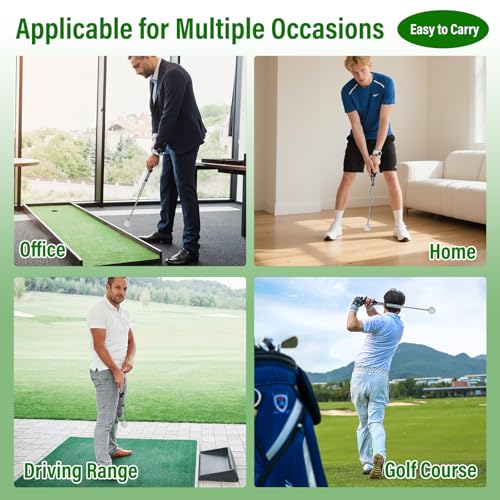 Ykall Golfschwung Trainer Set – Verstellbare & Einziehbare Golf Trainingshilfe mit klick-Feedback & Armband zur Haltungskorrektur – Für Männer, Frauen & Kinder, Indoor/Outdoor, Tempo & Chippen