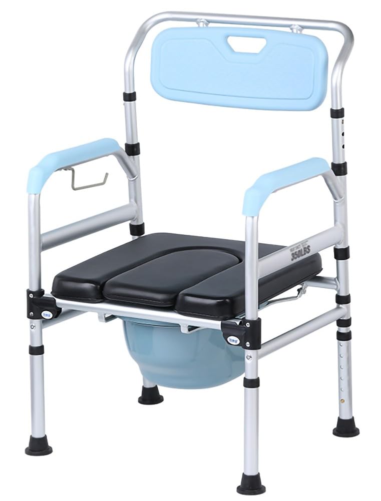 Gthtuhfd Women's B Commode Chair, Height-Adjustable, Non-Slip Toilet Chair, Shower Chair, Foldable Commode Shower For Seniors, The Elderly And The Disabled, Folding Chair With Uilt-In Toilet Up To 150 Kg