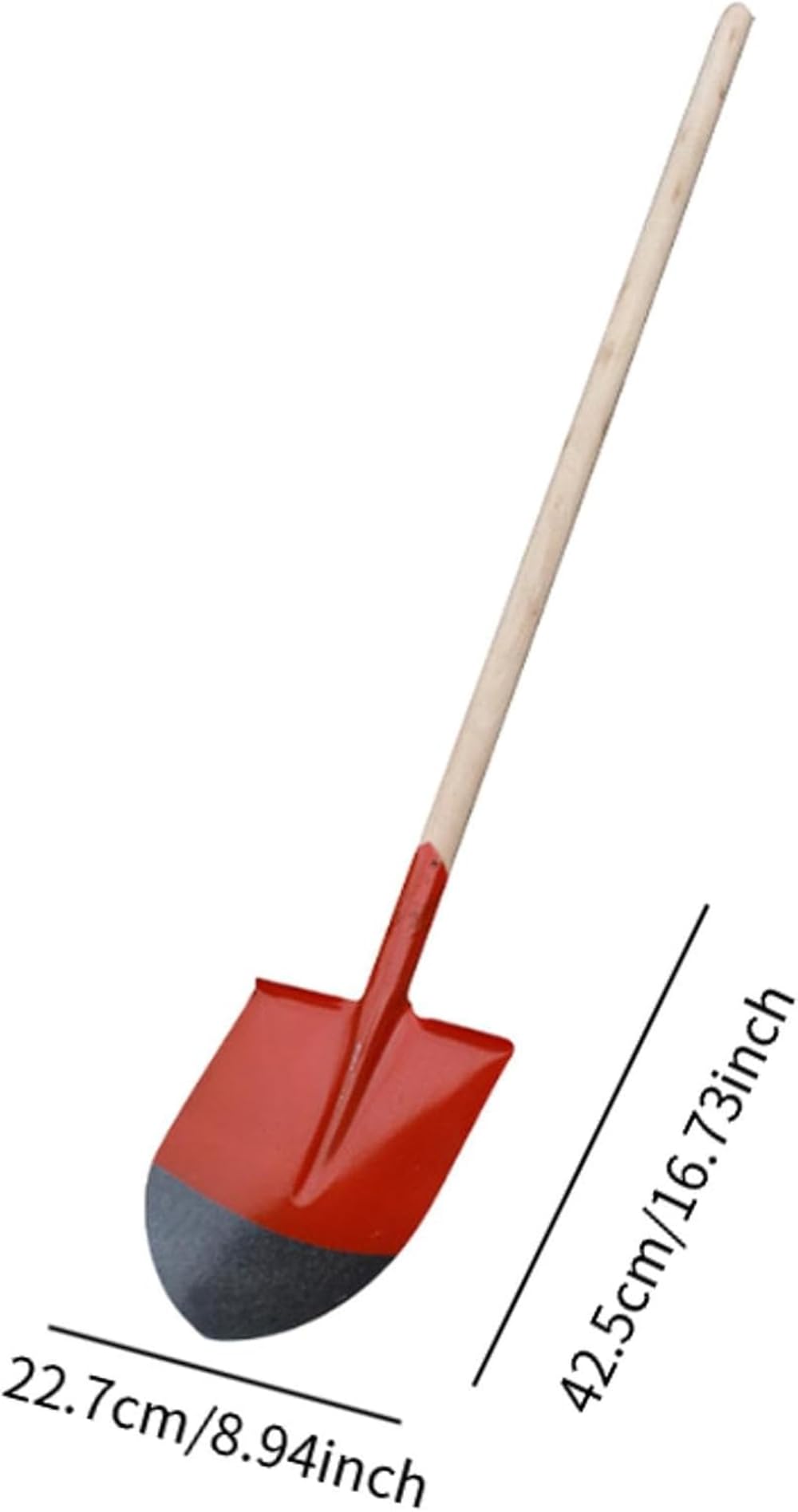 Paleta de mano para jardín, herramienta de jardinería con mango de madera para trasplante de paisaje, deshierbe, pala para cavar, pala resistente (42,5 x 22,7 cm)