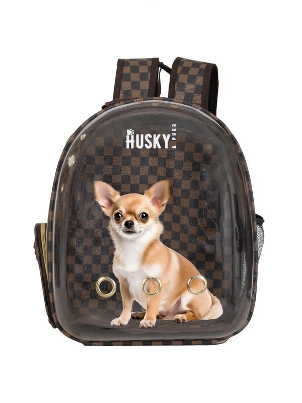 Image of Husky & Purr Cat Bag Carrier Backpack | Dog Carrying Bag | Airline Approved Cat Bag | Transparent Pet Bag for Travel | Pet Bags for Dogs, Cats, Kittens or Puppies | Anti-Scratch Pet Travel Bag