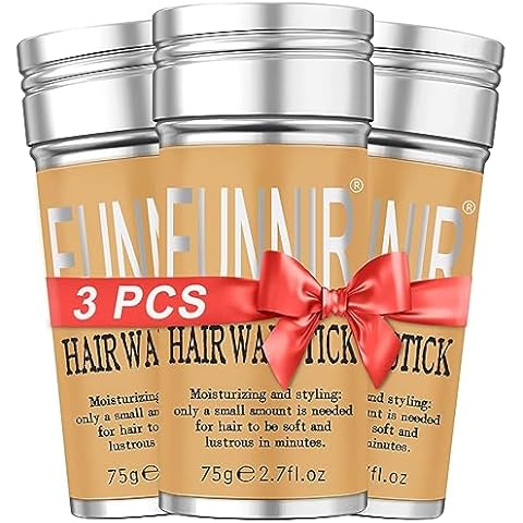 FUNNIR Hair Wax Stick, 3 pack Wax Stick for Frizzy Hair Gel Stick Non-greasy Styling Cream for Edge Control & Styling Cover