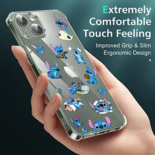 Mobrwuvs 2 Pack Clear Case + Stitch Case For Iphone 13-6.1, Fully Wrapped Lens Shockproof And Anti-Drop Without Changing Yellow, Tpu Material Durable (Iphone 13-6.1) #TOP2