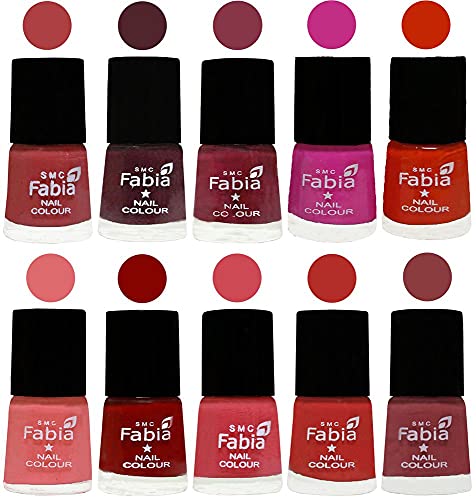 Image of ALL IN ONE (PACK OF 10), Long Lasting Glossy Nail Polish, 6 ml Each, All Vibrant Colours,02246