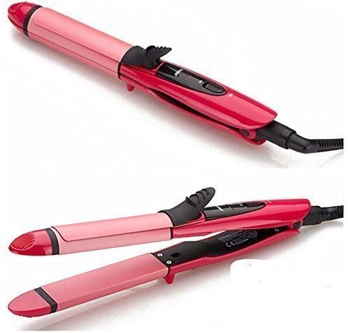Techicon 2 in 1 Hair Straightener and Curler with Ceramic Plate, Multicolor