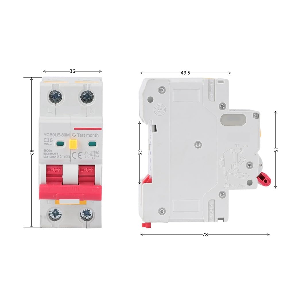 4P 230V 30mA Residual Current Circuit Breaker with Over Current and Leakage Protection 6-63A(4P,20A)