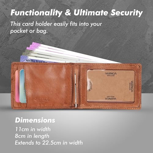 Unisex Genuine Leather RFID-Blocking Wallet Bifold Card Holder: Sleek Design for Style, Functionality & Ultimate Security (Cognac)3