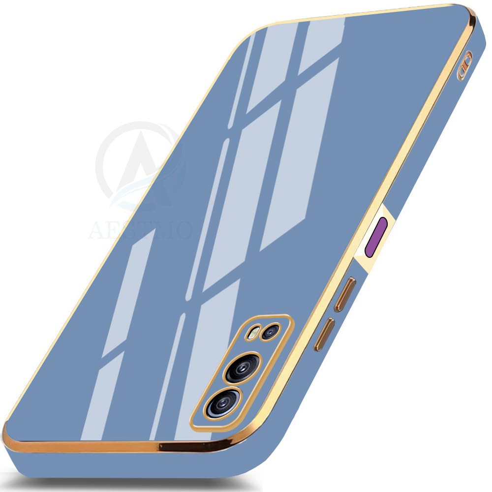 AESTMO TPU Back Case Cover For Iqoo Z3 5G Back Cover|Gold Electroplating Chrome|Raised Edges|Super Soft-Touch|Bumper Back Case For Iqoo Z3 5G (Gold&Blue) (B0C4GYNS37) Amazon Price History, Amazon Price Tracker