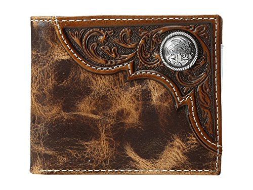 Ariat Men's Distressed Corner Over Circle Trifold Wallet4