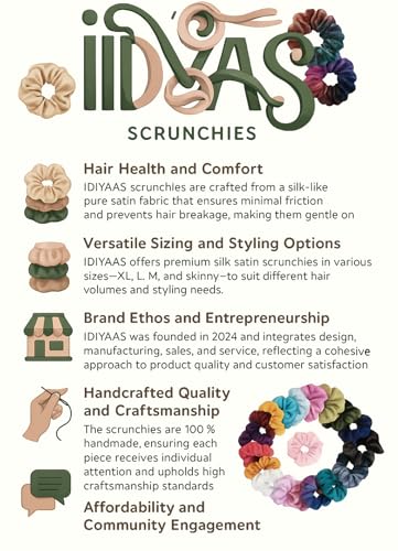 Image of Satin Silk Scrunchies Set of 12 for Women & Girls | Soft Elastic Hair Ties | Anti-Hair Breakage Small Scrunchie Bands | Random Colours | Daily Wear Hair Accessories Gift Set