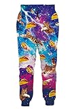 Goodstoworld Pizza Taco Cat Pants Men Women Galaxy Sweatpants Realistic Cool Hip Hop Joggers Elastic...
