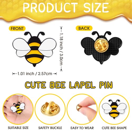 Misdary Employee Appreciation Team Gift for Coworker Bee Lapel Pin Bee Badge Organza Bag Cards Thank You Gifts2